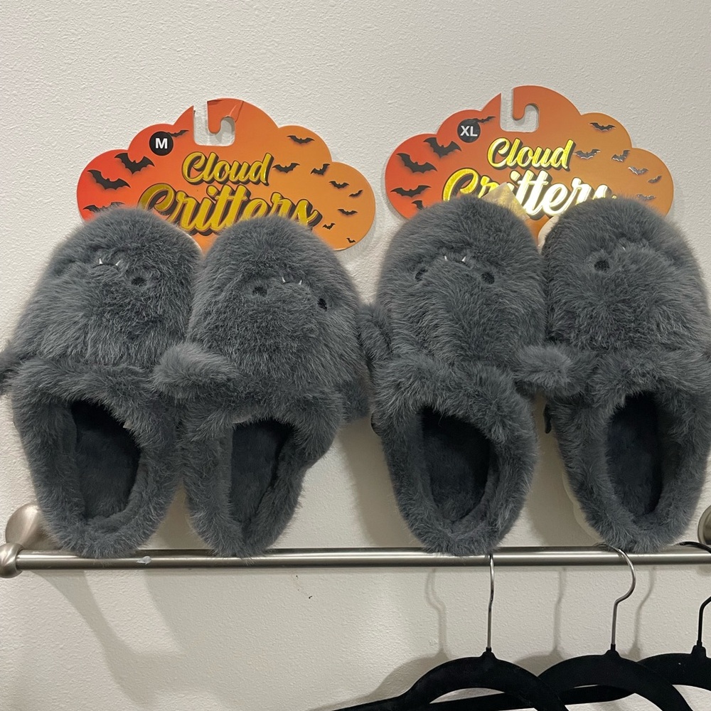 Fluffy bat slippers